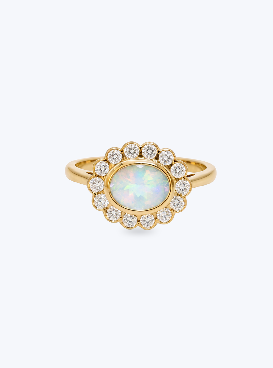 Opal Floral ring