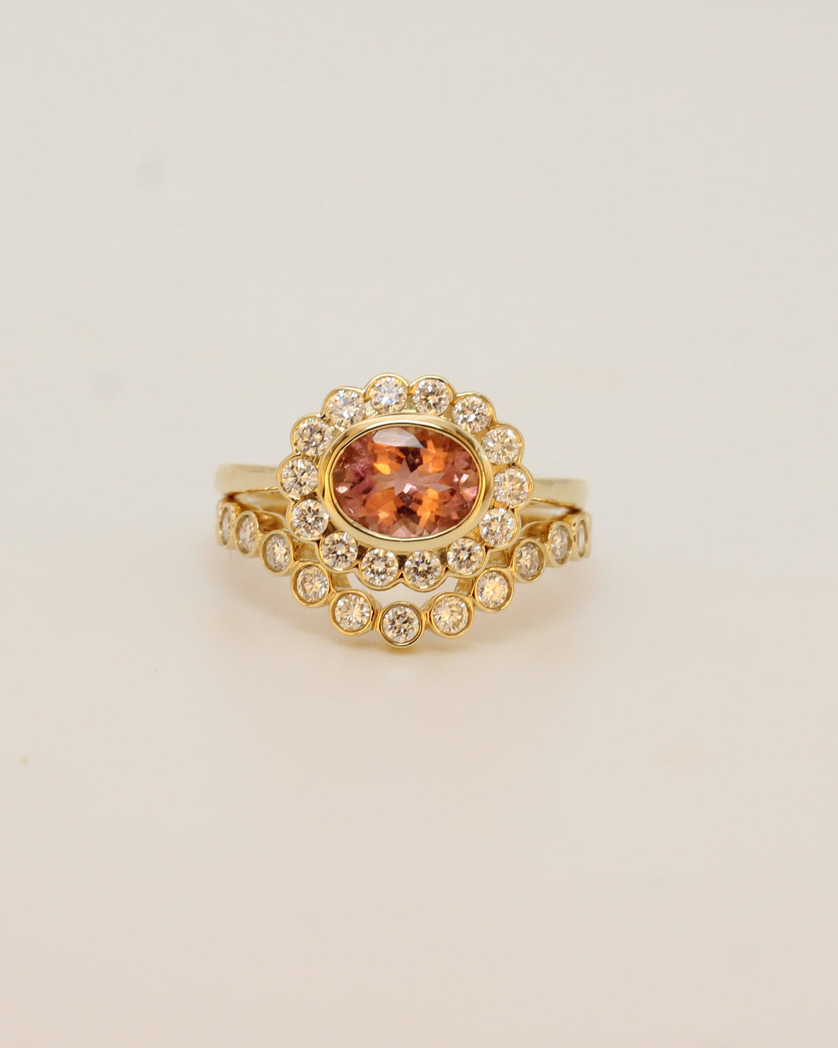 Rust red tourmaline ring