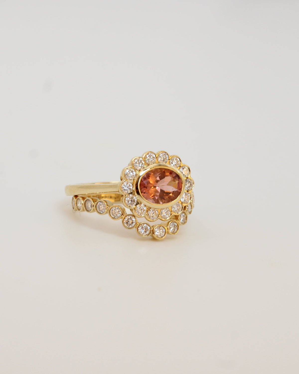 Rust red tourmaline ring
