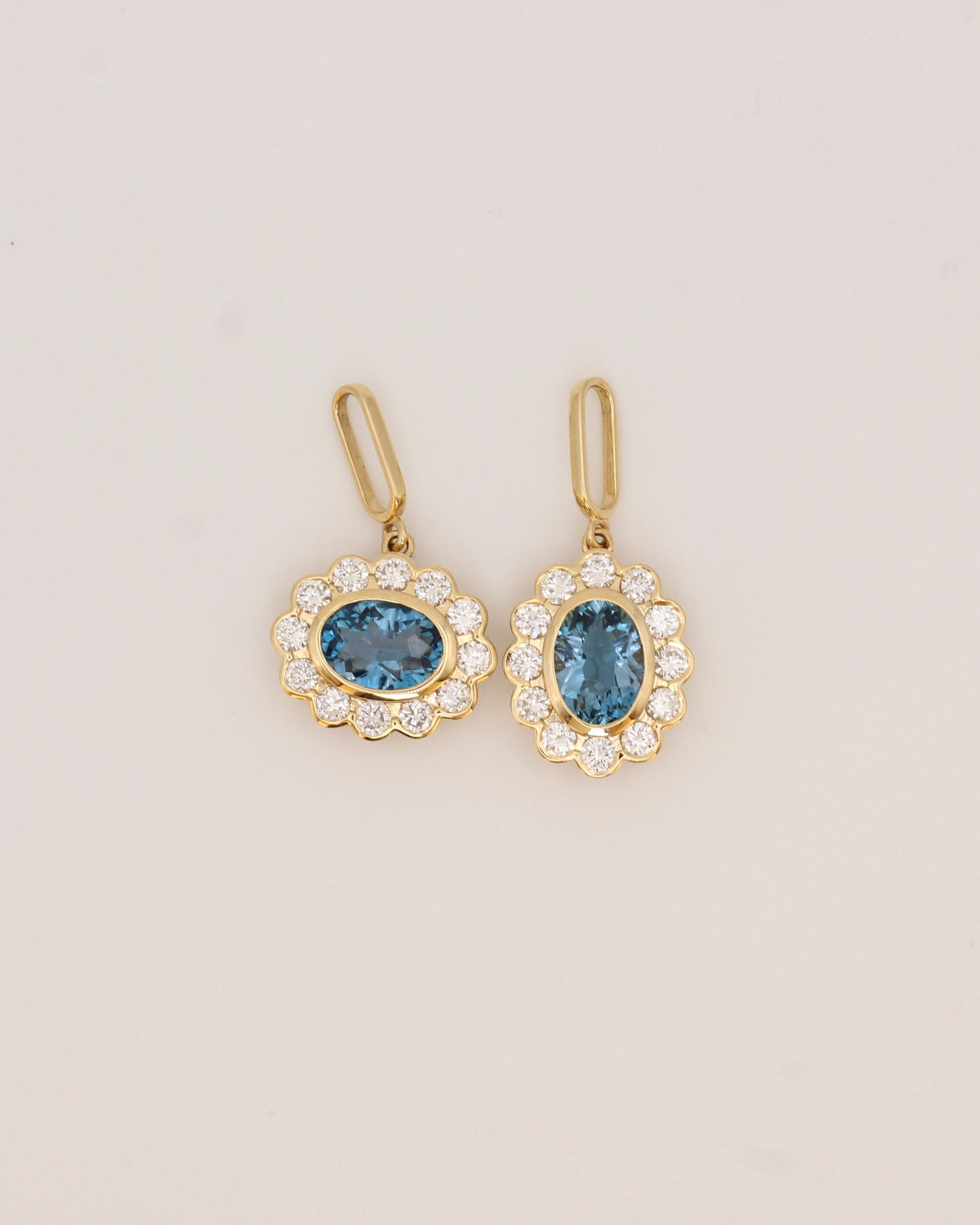 Standing Blue Topaz Floral Pendant