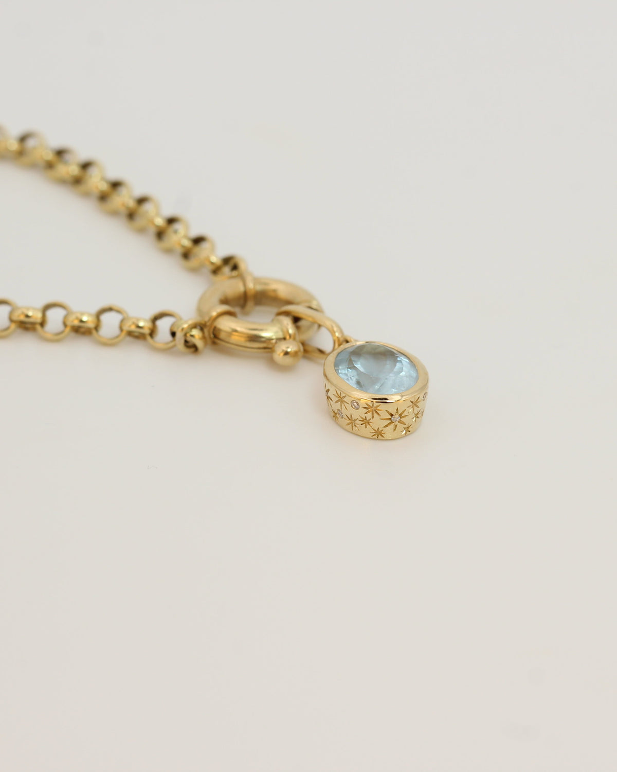 Frozen lake Aquamarine pendant