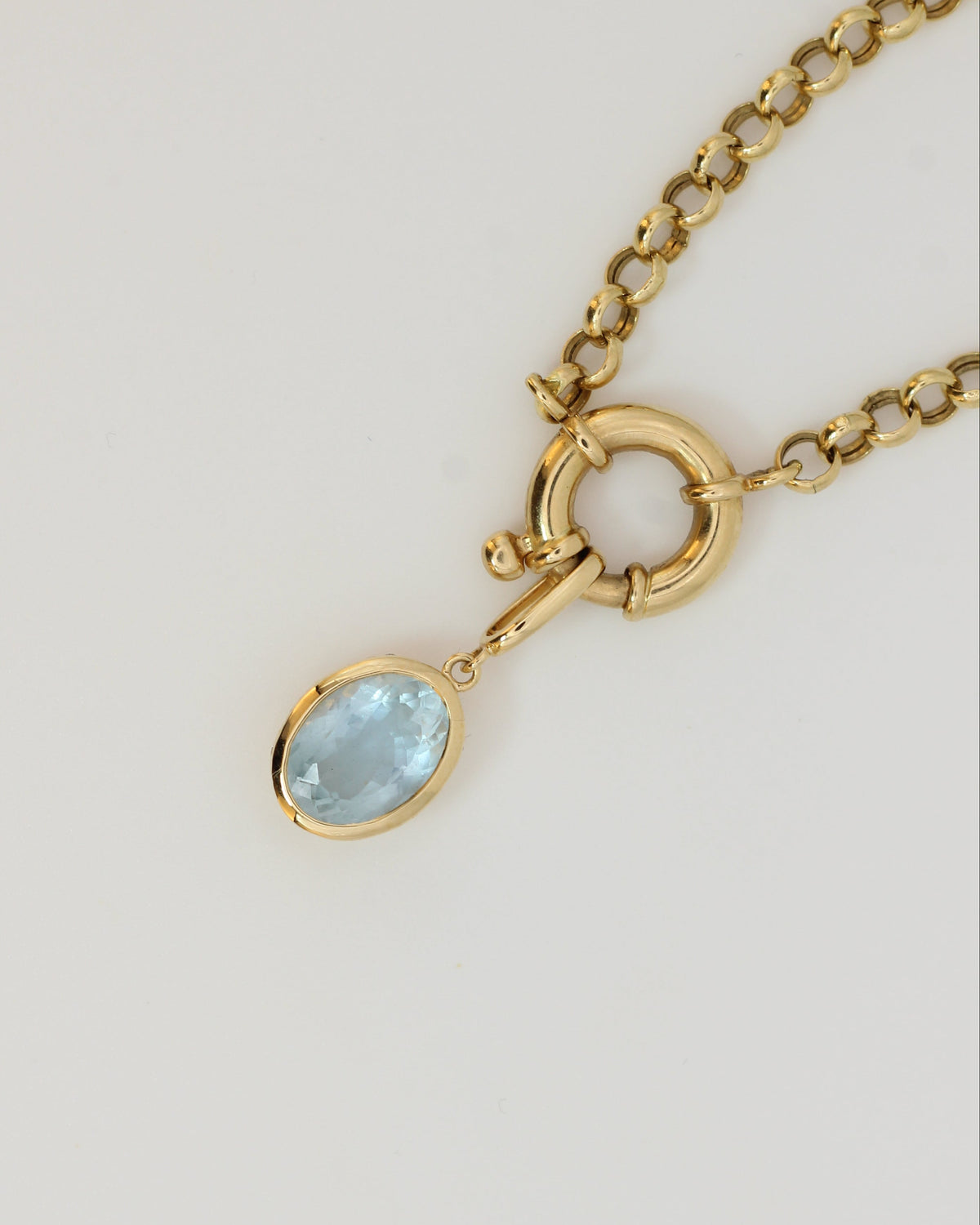 Frozen lake Aquamarine pendant
