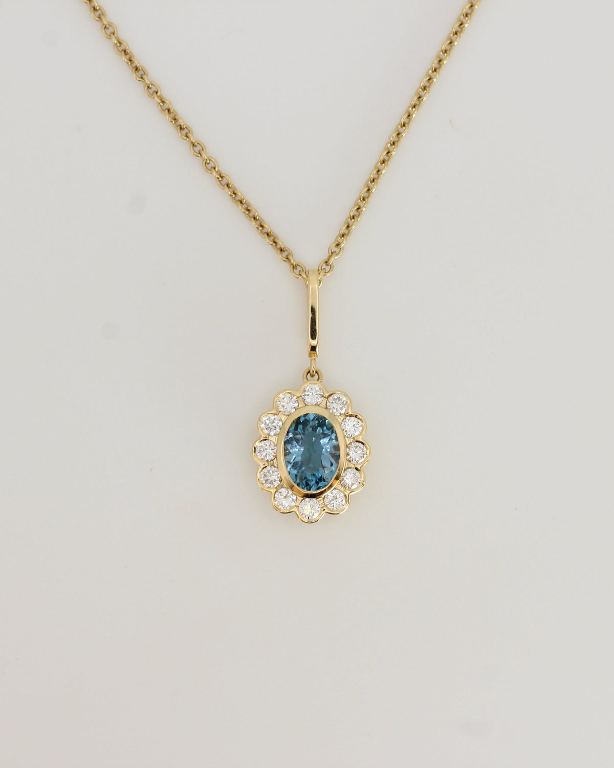 Standing Blue Topaz Floral Pendant