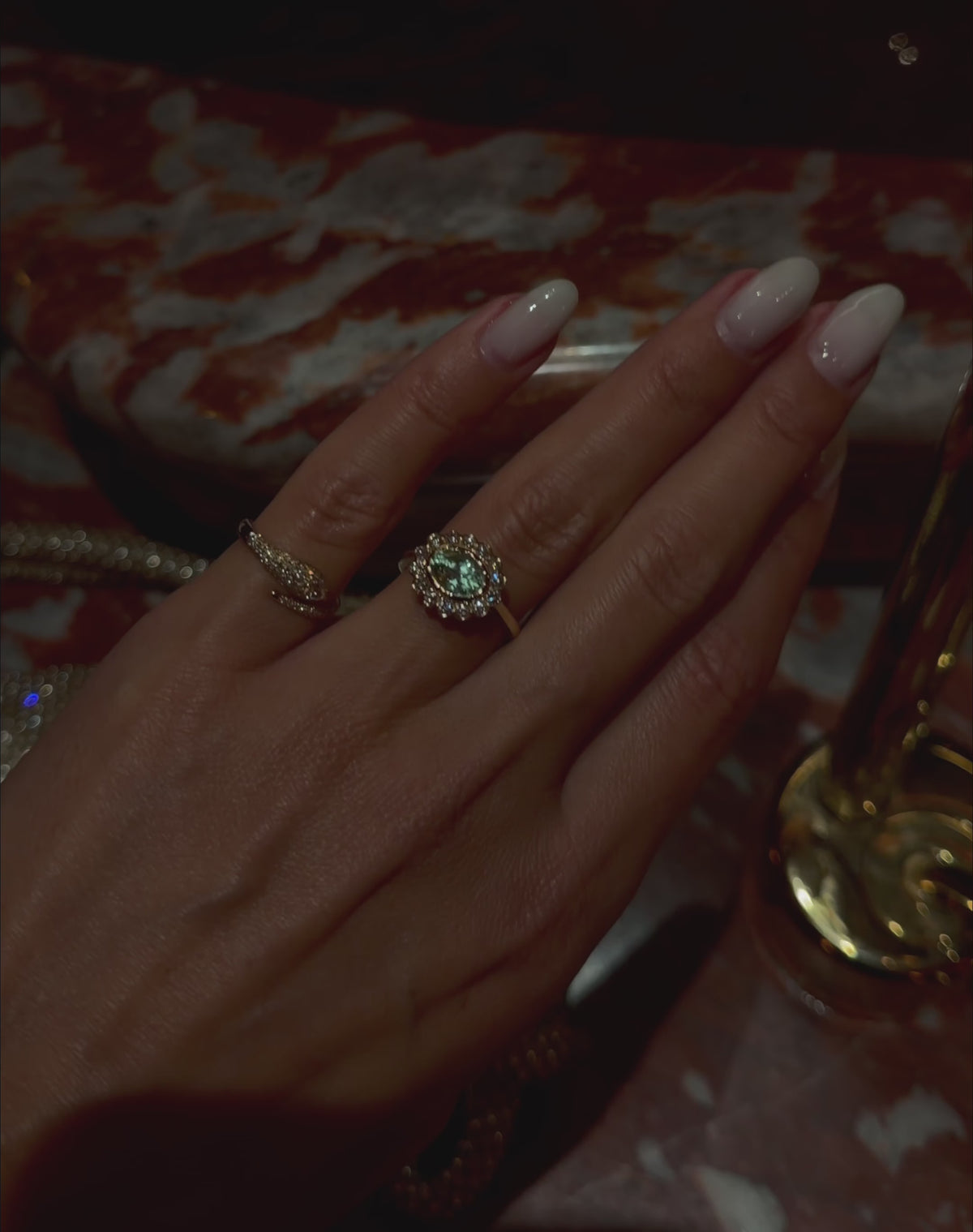 Half pavé diamond band